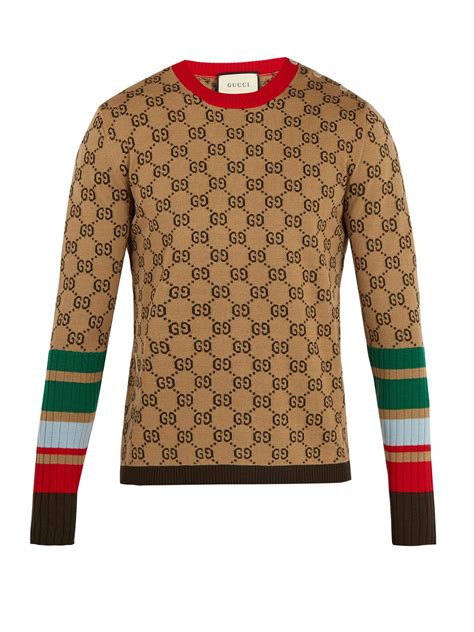 gucci blue crew neck|GG cotton jacquard crewneck sweater .